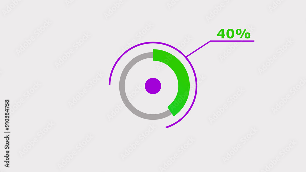 Wall mural 40% circle loading icon diagrams infographics background. abstract storage pie chart background illu