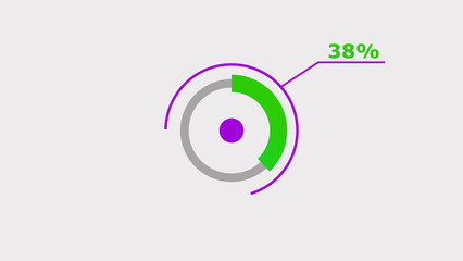 38% circle loading icon diagrams Infographics background. Abstract storage pie chart background illustration.