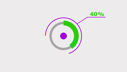 40% circle loading icon diagrams Infographics background. Abstract storage pie chart background illustration.