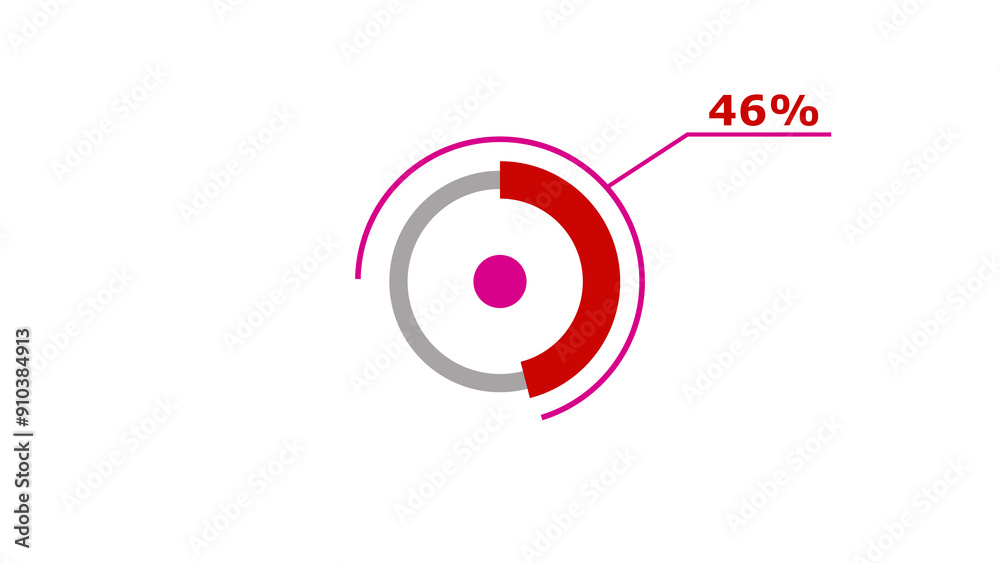 Wall mural 46% circle loading icon diagrams infographics background. abstract storage pie chart background illu