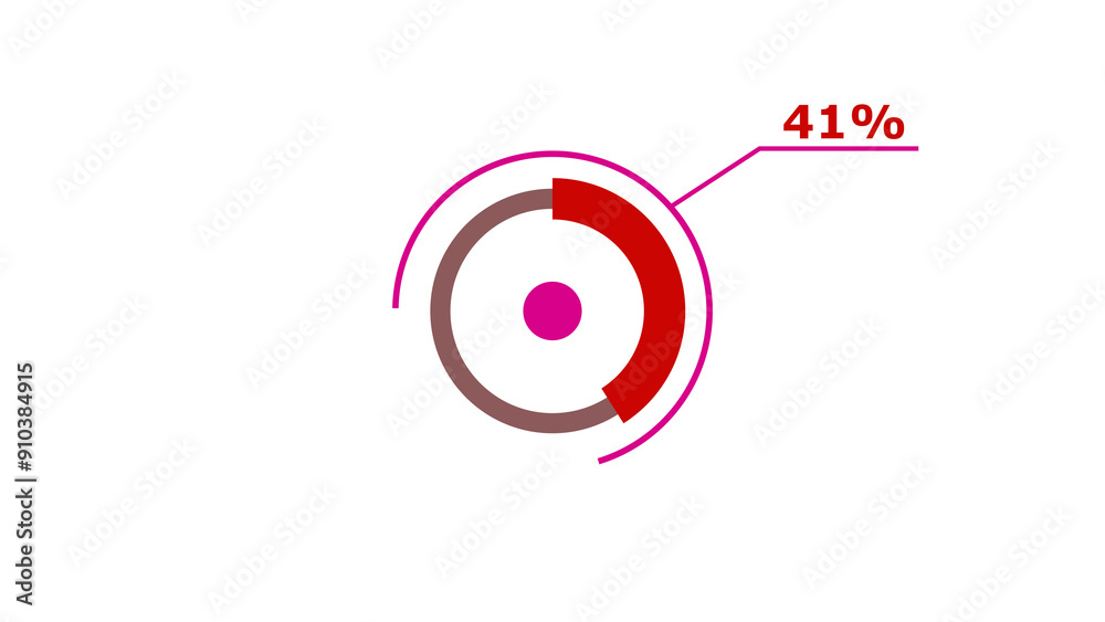 Wall mural 41% circle loading icon diagrams infographics background. abstract storage pie chart background illu