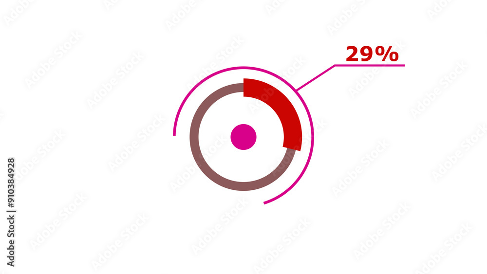 Wall mural 29% circle loading icon diagrams infographics background. abstract storage pie chart background illu
