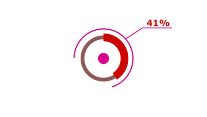 41% circle loading icon diagrams Infographics background. Abstract storage pie chart background illustration.