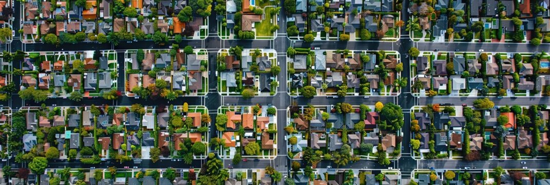 overhead photo of sprawling suburban neighborhood