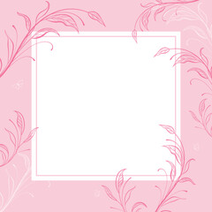 Cute kawaii elegant floral frame border greeting card and invitation design