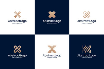 Abstract letter X logo design collections