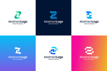 Colorful letter Z with abstract concept logo design