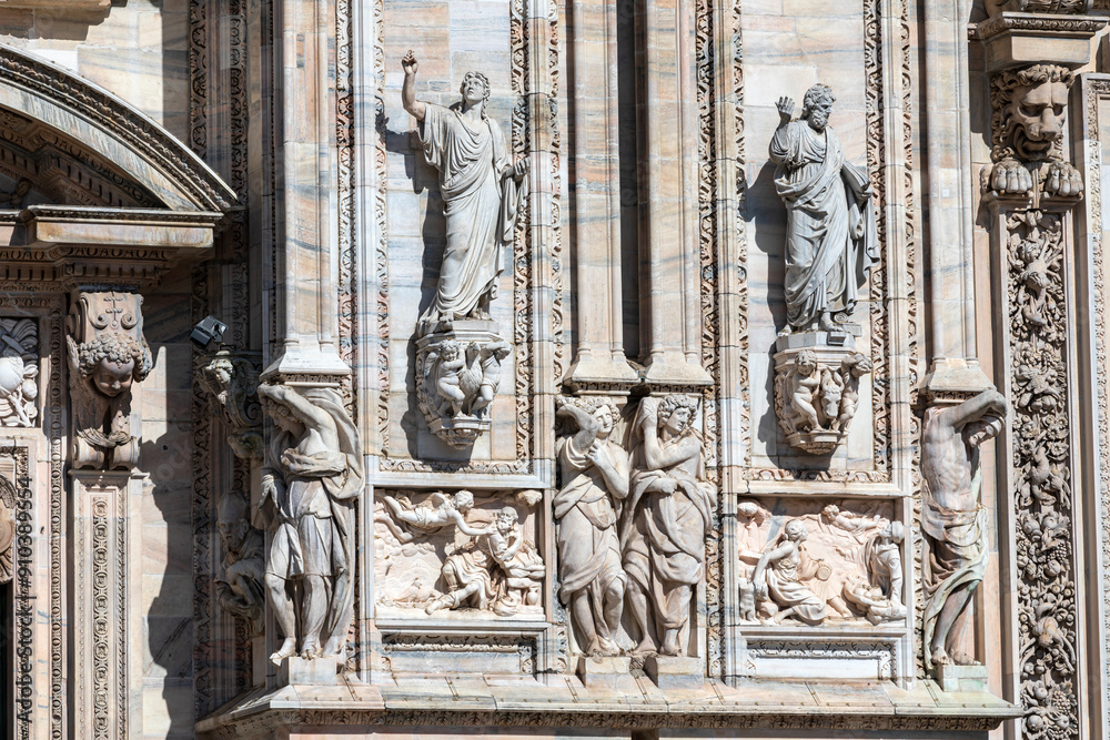 Wall mural a fragment of the duomo facade. milan