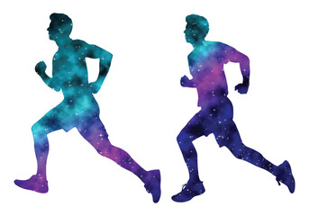 Colorful watercolor Bodybuilder or fitness gym vector art