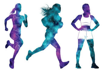 Colorful watercolor Bodybuilder or fitness gym vector art