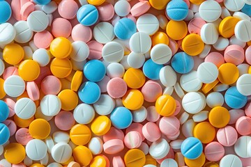 Fototapeta premium Colorful medicine pills background