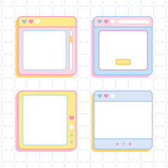 cute dialog windows bullet journal frame collection set