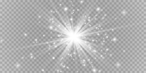 Glow light effect. Star burst with sparkles. Sun.	