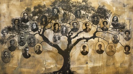 Genealogy tree illustration