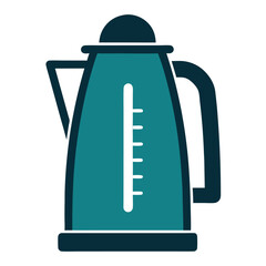 Electric kettle icon vector illustration, solid color illustration isolated white background