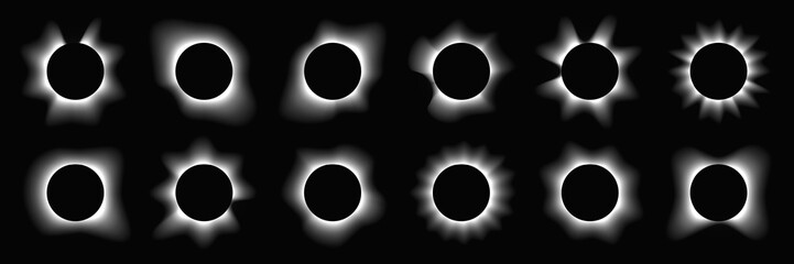 Set of circle illuminate light frames