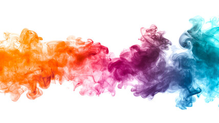 Colorful powder explosion cloud, rainbow vibrant color splash, paint holi dust, multicolor particles, isolated transparent background