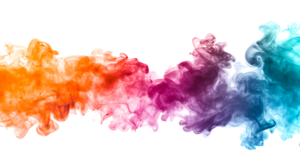 Colorful powder explosion cloud, rainbow vibrant color splash, paint holi dust, multicolor particles, isolated transparent background