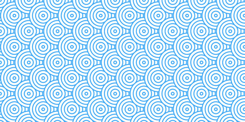 Vector overlapping Pattern Minimal diamond geometric blue color spiral line waves abstract wave line. seamless blue tile stripe overlap creative retro circle line fabric pattern white background.