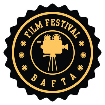 Film Festival Stamp Concept Vector Illustration Abstract Editable Seal BAFTA