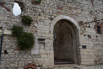 Brescia, Italy - June 17, 2024 - the view of the Brescia castle on a sunny spring afternoon