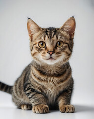 Cat on the white background