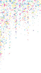 Scattered letters of latin alphabet. Colorful
