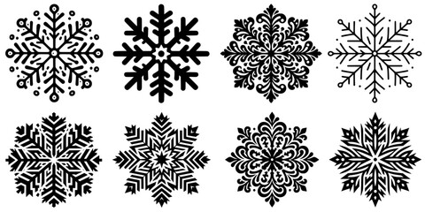 Snowflake Bundle SVG, Christmas SVG, Winter SVG, New Year SVG, Flake Winter SVG, Snowfall SVG, Season SVG, Snowflake Silhouette, Snowflake Design, Cut file for Cricut SVG, JPG, PNG, Snowflake Pack