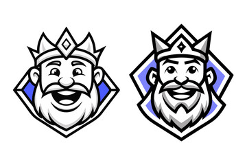 A king head, tough looking medieval warrior face, man wearing crown