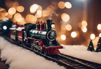 train christmas town coming eve steam locomotive winter present santa engine railway old railroad rail transport transportation vintage track travel station smoke retro © sandra