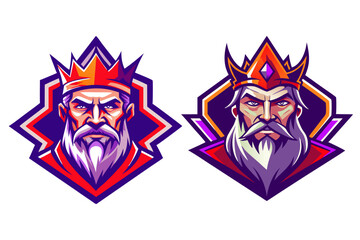 Obraz premium A king head, tough looking medieval warrior face, man wearing crown