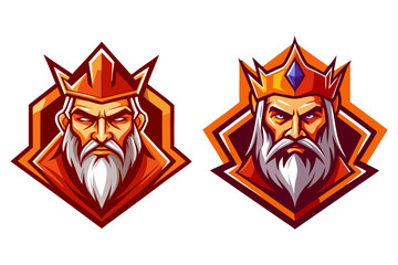 Obraz premium A king head, tough looking medieval warrior face, man wearing crown