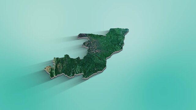 Congo Map Animation.  3d animation of Congo map