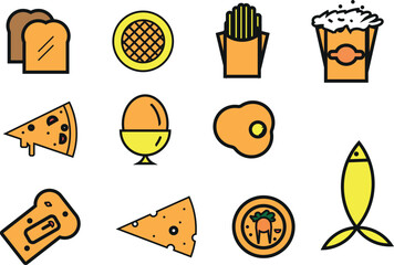Food vector flat silhouette collection