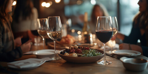 Obraz premium Dinner time with wine.