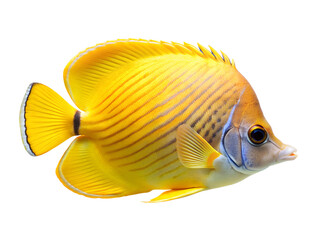 Golden Butterflyfish isolated on a translucent background