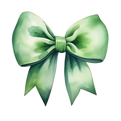 green bow isolated on transparent background,isolated, png.