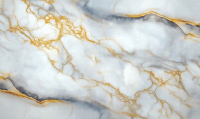 White marble texture with golden veins and gray accents, high-resolution seamless pattern ideal for luxury interior design and elegant architectural projects.