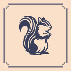 Chipmunk silhouette logo style illustration
