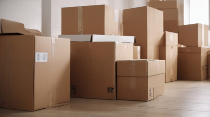 Room Filled With Cardboard Boxes
