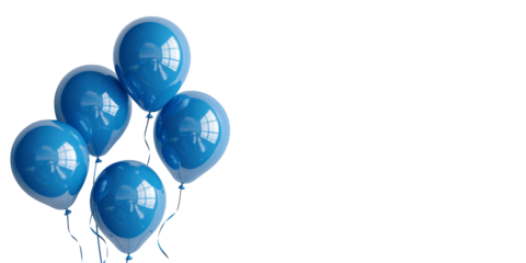 blue balloons isolated on transparent background. PNG