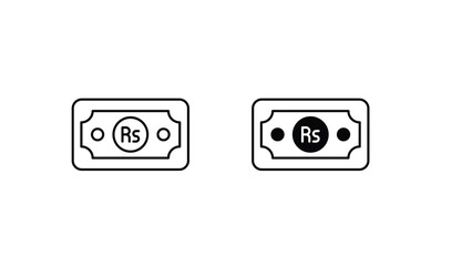 Pakistani Rupee icon design with white background stock illustration