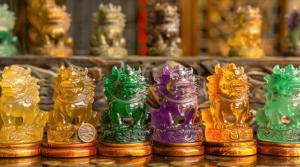 Fototapeta premium Jade Pixiu statue,pixiu symbol,pixiu Chinese,Pixiu is a symbol of good luck and money flowing in.Be prosperous and prosperous Prosper in business,wealth and wealth,people admire the business aspect.