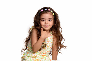 Portrait of a 4-year-old girl with rotten teeth