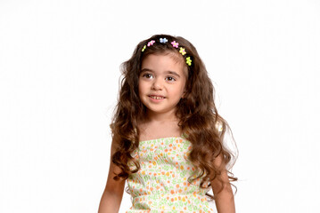 Portrait of a 4-year-old girl with rotten teeth