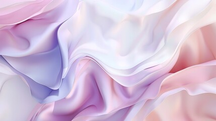 Obraz premium Delicate Flowing Fabrics in Soft Pastel Shades Surrounding a Serene Indoor Space