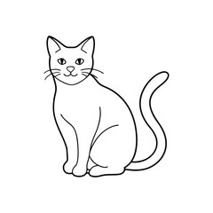 Cat line art Logo Icon Silhouette Vector illustration design