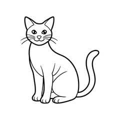 Cat line art Logo Icon Silhouette Vector illustration design