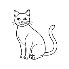 Cat line art Logo Icon Silhouette Vector illustration design