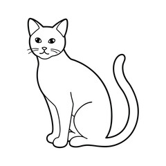 Cat line art Logo Icon Silhouette Vector illustration design